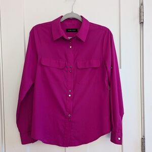 Ivanka Trump Magneta Butron Up Blouse Size Small